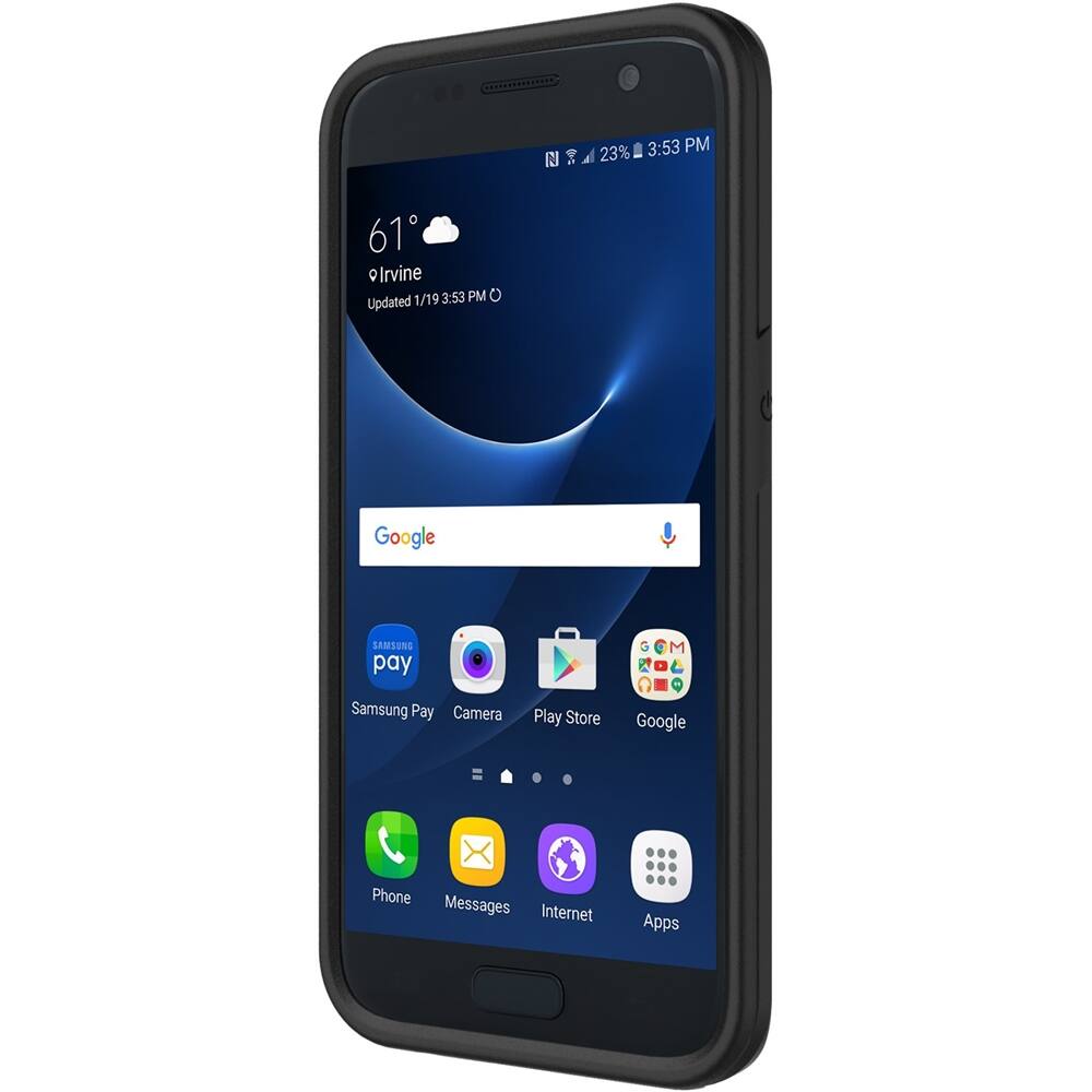 Front. Incipio - PERFORMANCE Back Cover for Samsung Galaxy S7 - Black.