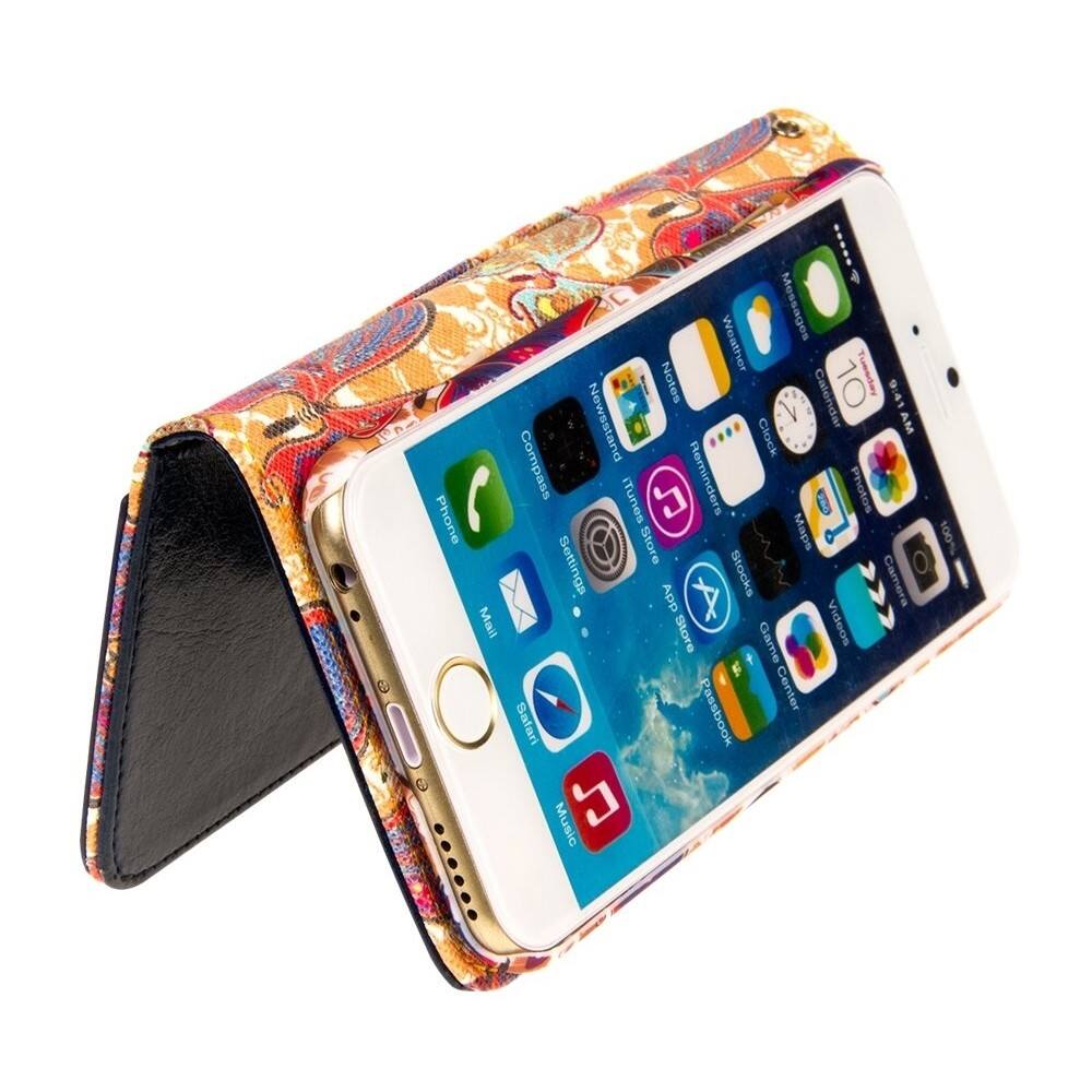 Front. Empire - KLIX KLUTCH DESIGNER WALLET CASE Flip Cover for Apple iPhone 6 Plus and 6s Plus - Navy blue butterflies.