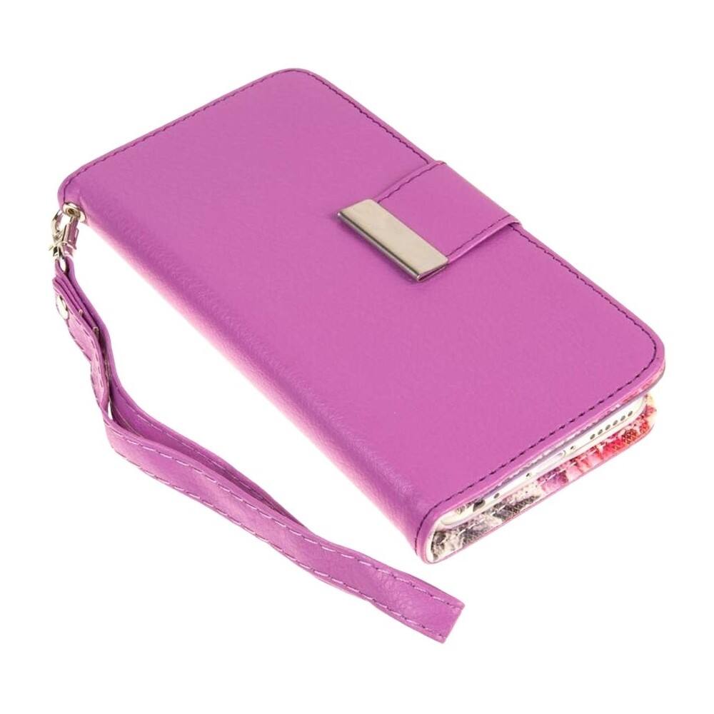 Front. Empire - KLIX KLUTCH DESIGNER WALLET CASE Flip Cover for Apple iPhone 6 and 6s - Hot pink flower garden.