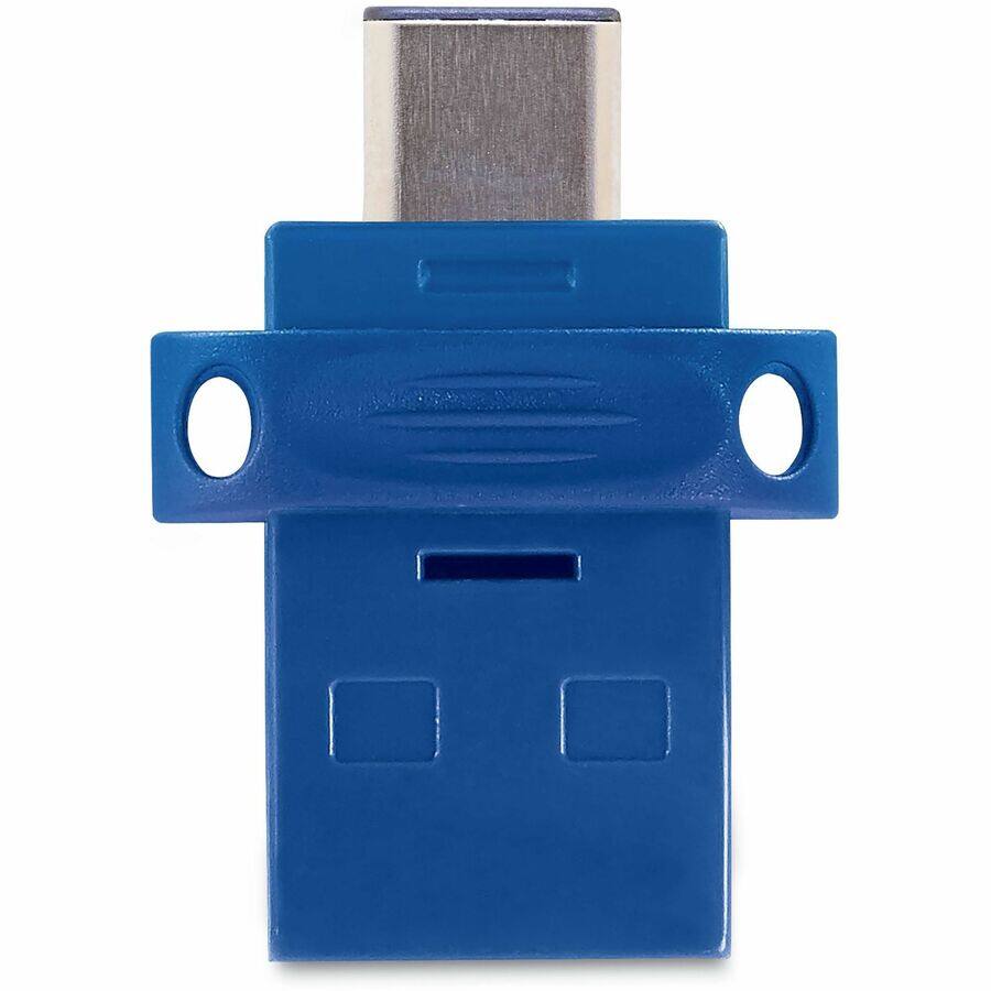 Alt View 2. Verbatim - 128GB Store 'n' Go Dual USB Flash Drive for USB-C Devices - Blue - 128 GB - USB 3.2 (Gen 1) Type A, USB 3.2 (Gen 1) Type - Blue.
