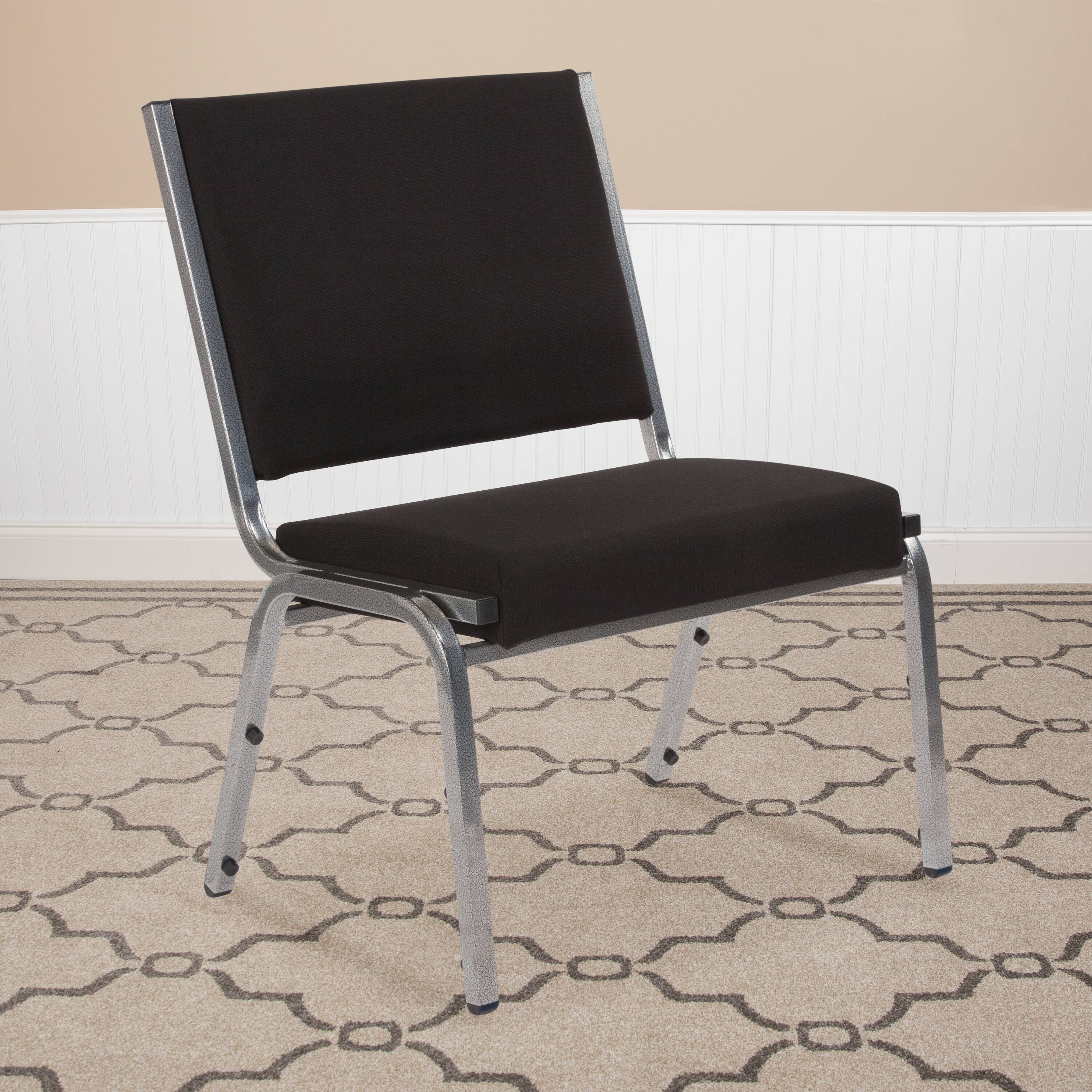 Alt View 1. Emma + Oliver - 950 lb. Rated Antimicrobial Bariatric medical Reception Chair - Black Fabric.