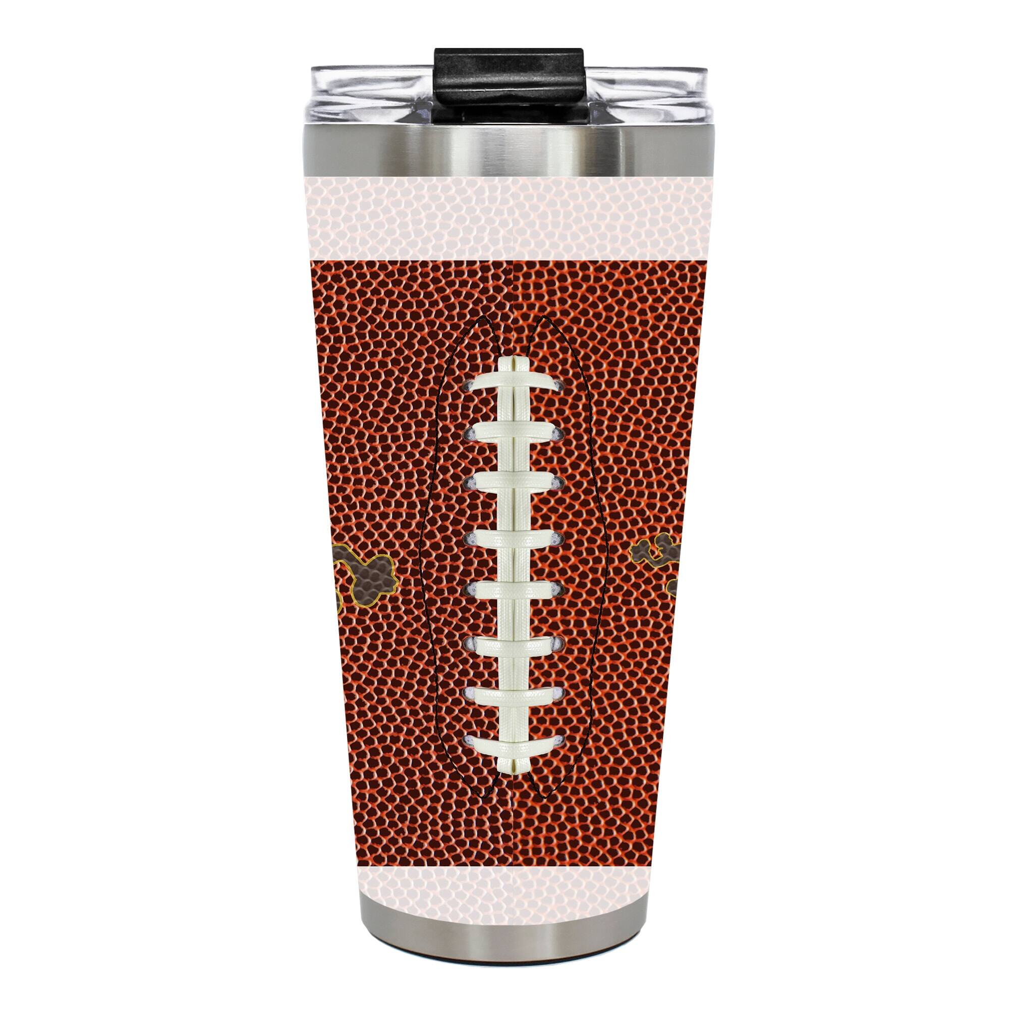 Alt View 2. Great American Products - Wyoming Cowboys 32oz. Big Slim Game Ball Travel Tumbler - Brown.
