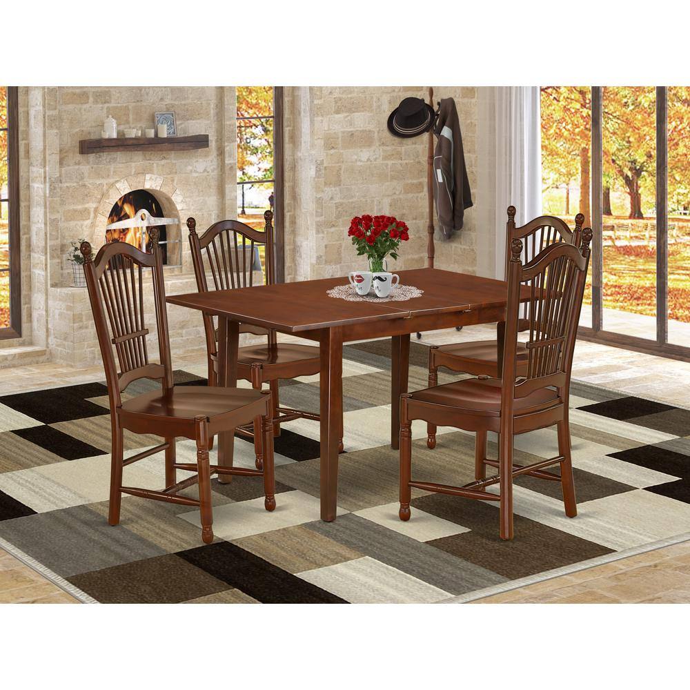 Left. East West Furniture - Dining Room Set Mahogany - Brown.