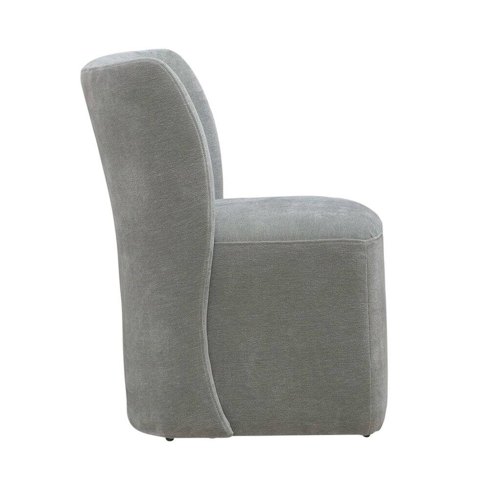 Alt View 3. Liberty Furniture Industries - Accent Dining Chair with Castors - Rounded Back - Sapphire Upholstry - Grey.