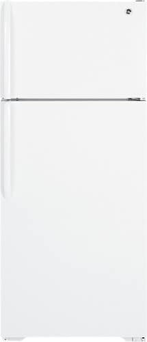 Front Standard. GE - 18.1 Cu. Ft. Frost-Free Top-Freezer Refrigerator - White.