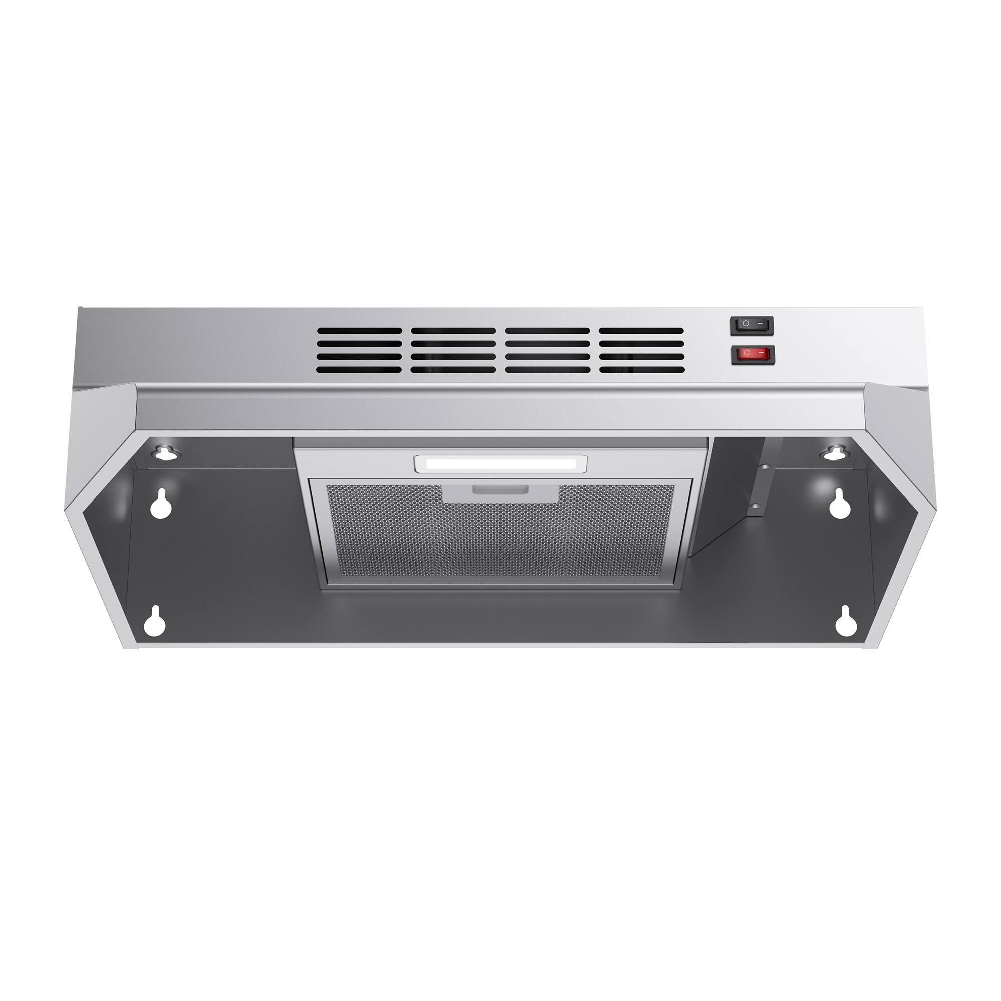 Front. Breezary - 30 inches - Externally Vented & Recirculating - Under cabinet Range Hood - Stainless Steel.