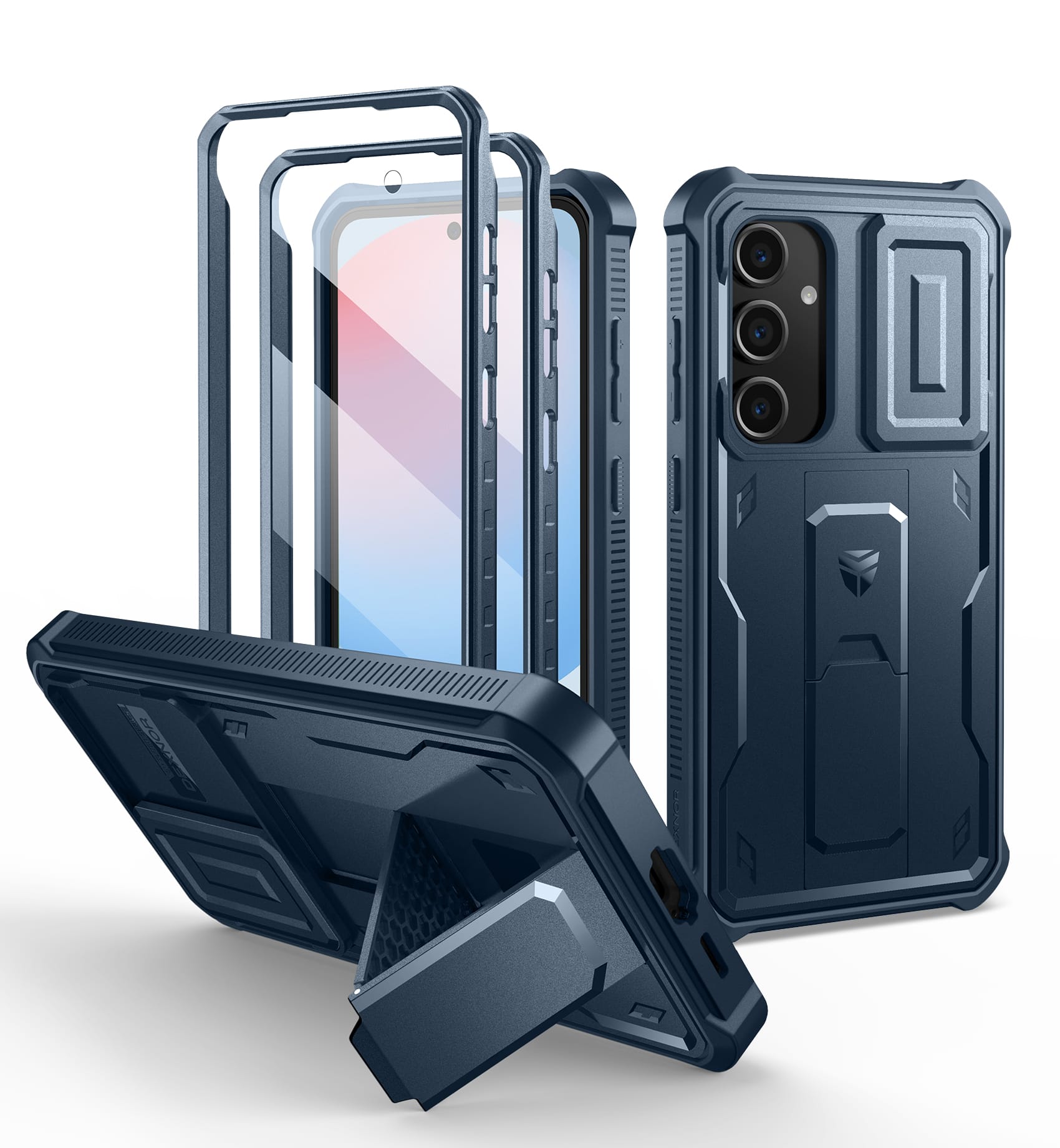 dexnor - for Samsung Galaxy S24 FE Case with Built-in Slide Camera Cover & Screen Protector & Kickstand - Navy Blue price history on PriceWatchPro