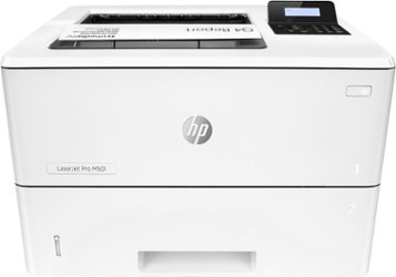 HP - LaserJet Pro M501dn Black-and-White Laser Printer - White - Front_Zoom