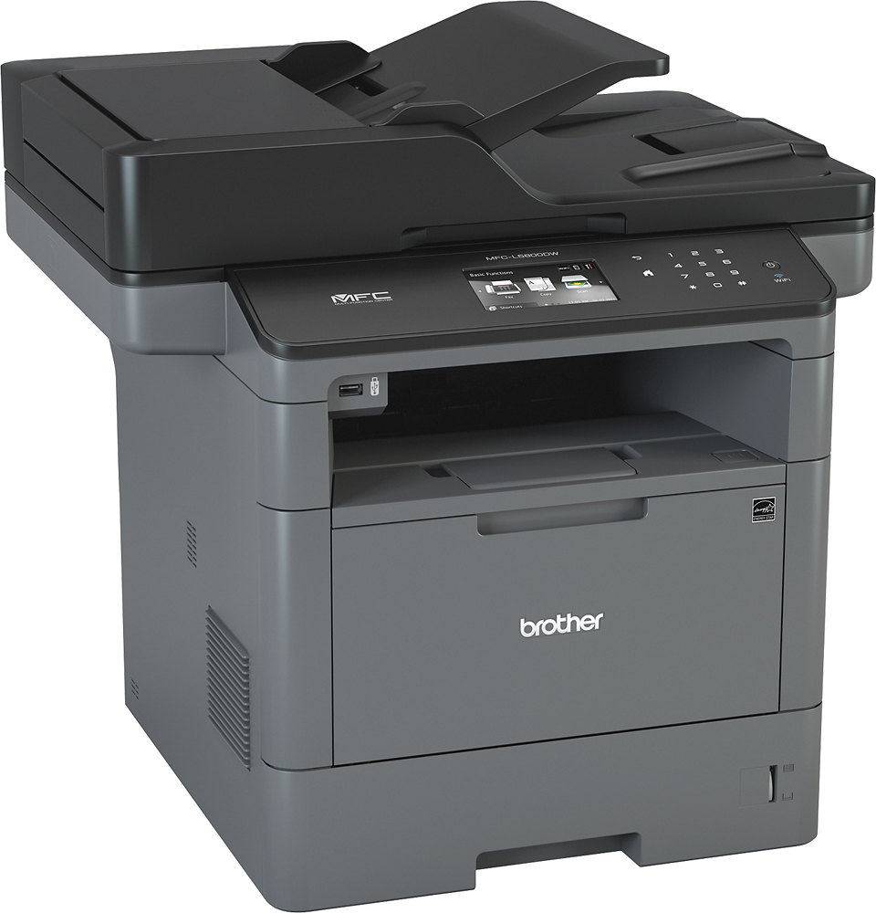 Angle View: Brother - MFC-L5800DW Wireless Black-and-White All-In-One Laser Printer - Multi
