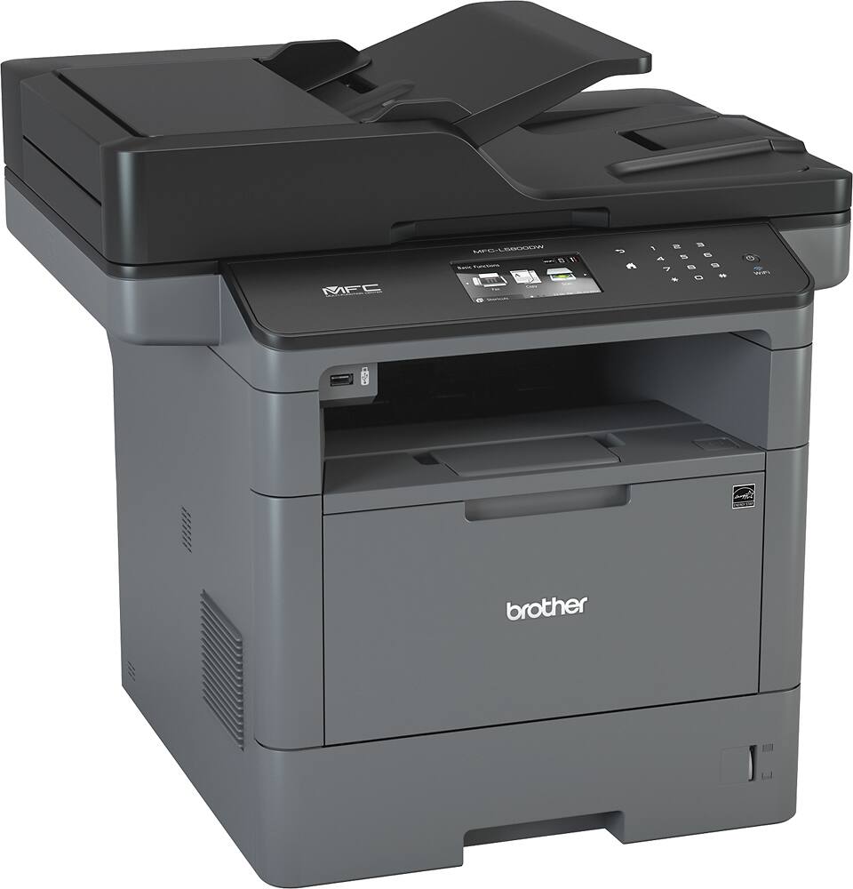 Angle. Brother - MFCL5800DW Wireless Black-and-White All-In-One Laser Printer - Grey/Black.