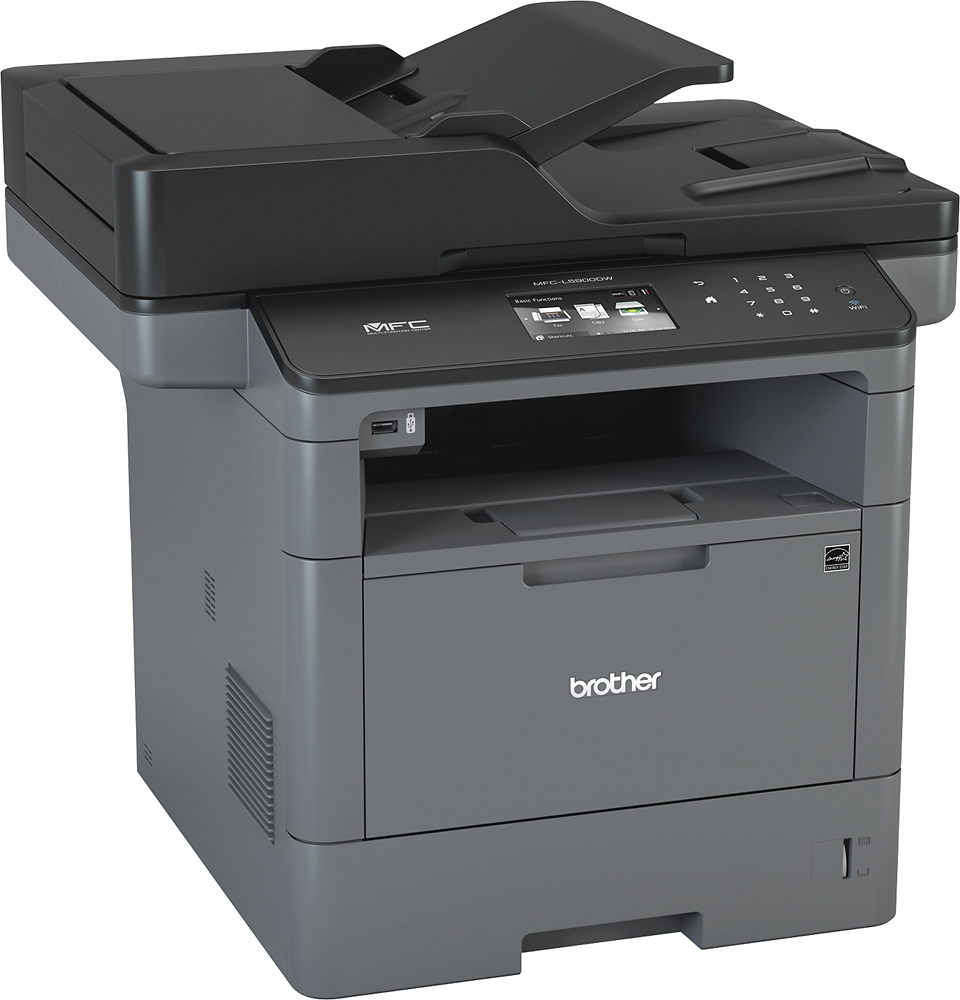 Angle View: Brother - MFC-L5900DW Wireless Black-and-White All-In-One Laser Printer - Multi