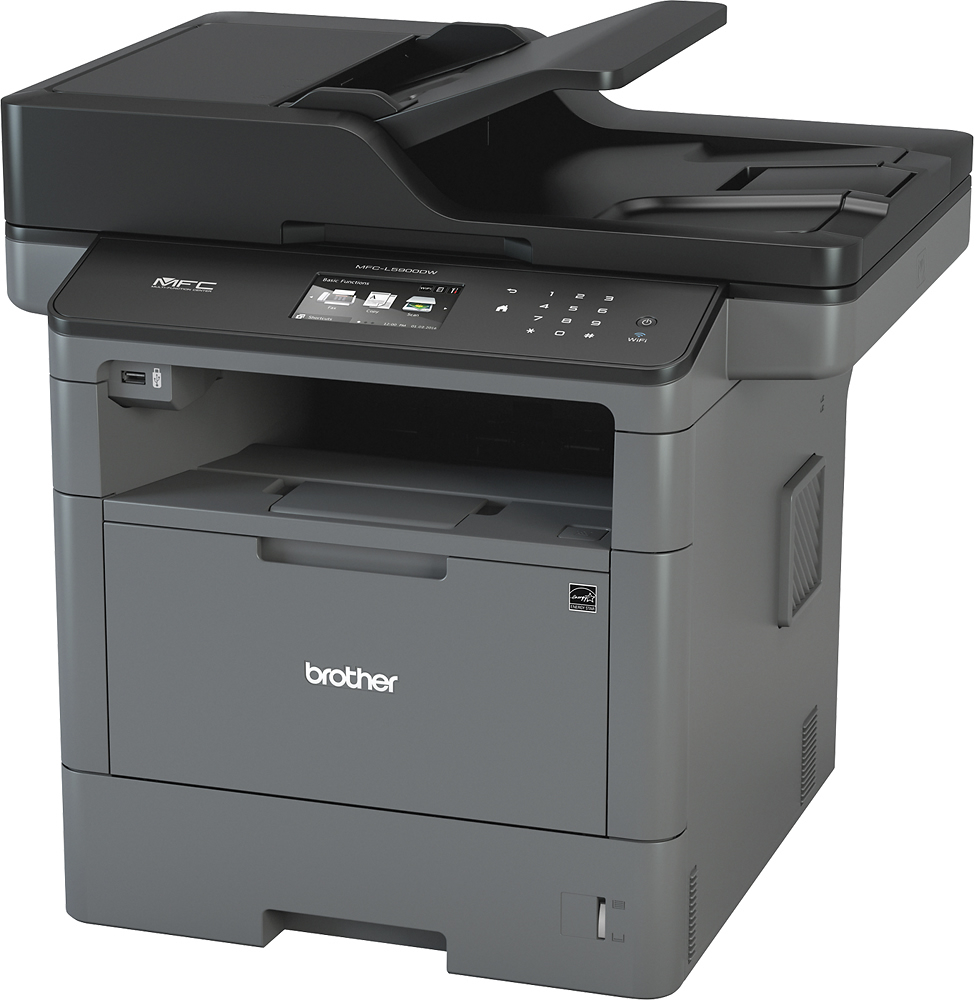 Left View: Brother - MFC-L5900DW Wireless Black-and-White All-In-One Laser Printer - Multi