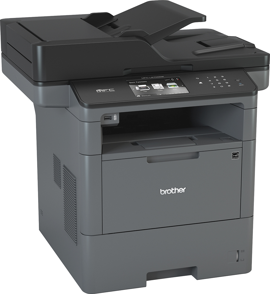 Angle View: Brother - MFC-L6700DW Wireless Black-and-White All In One Laser Printer - Black