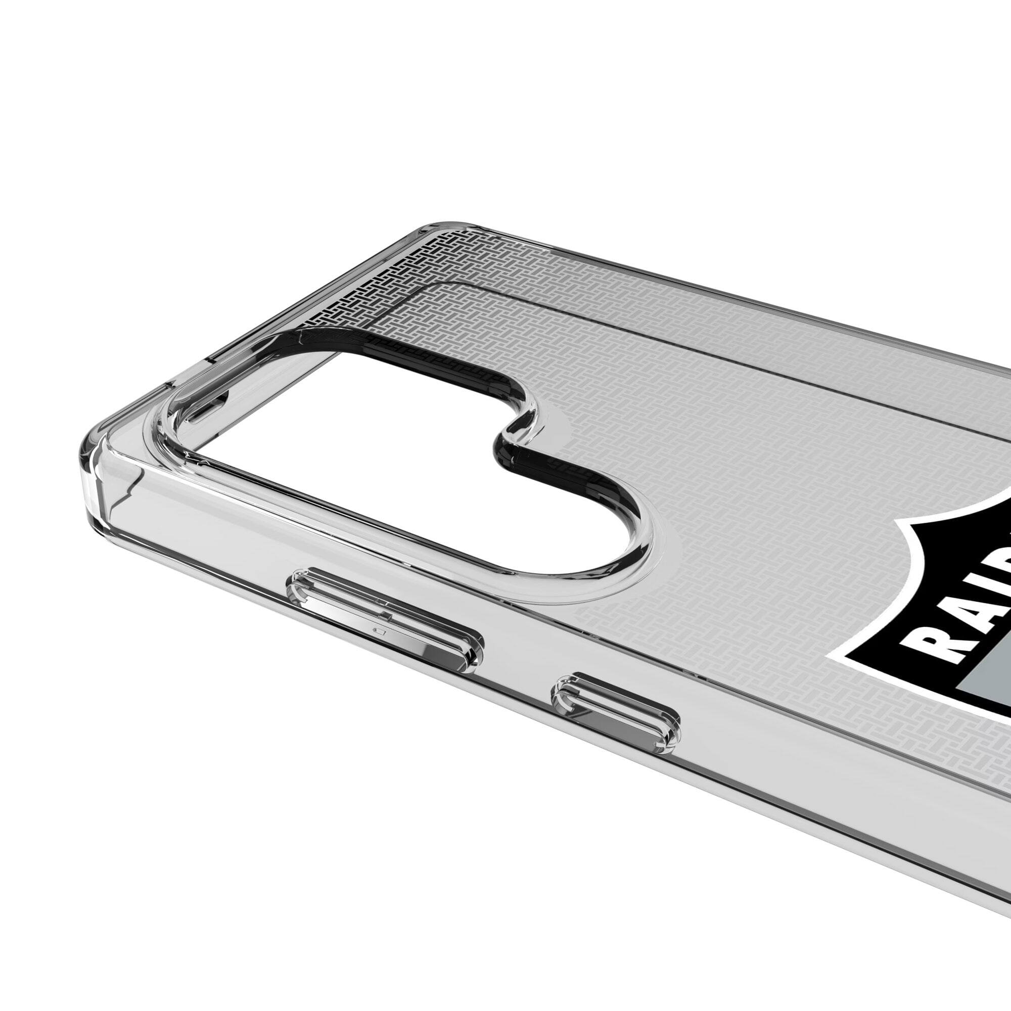 Alt View 2. Keyscaper - Oakland Raiders Linen Logo Galaxy Clear Case - S24 Ultra - Multicolor.