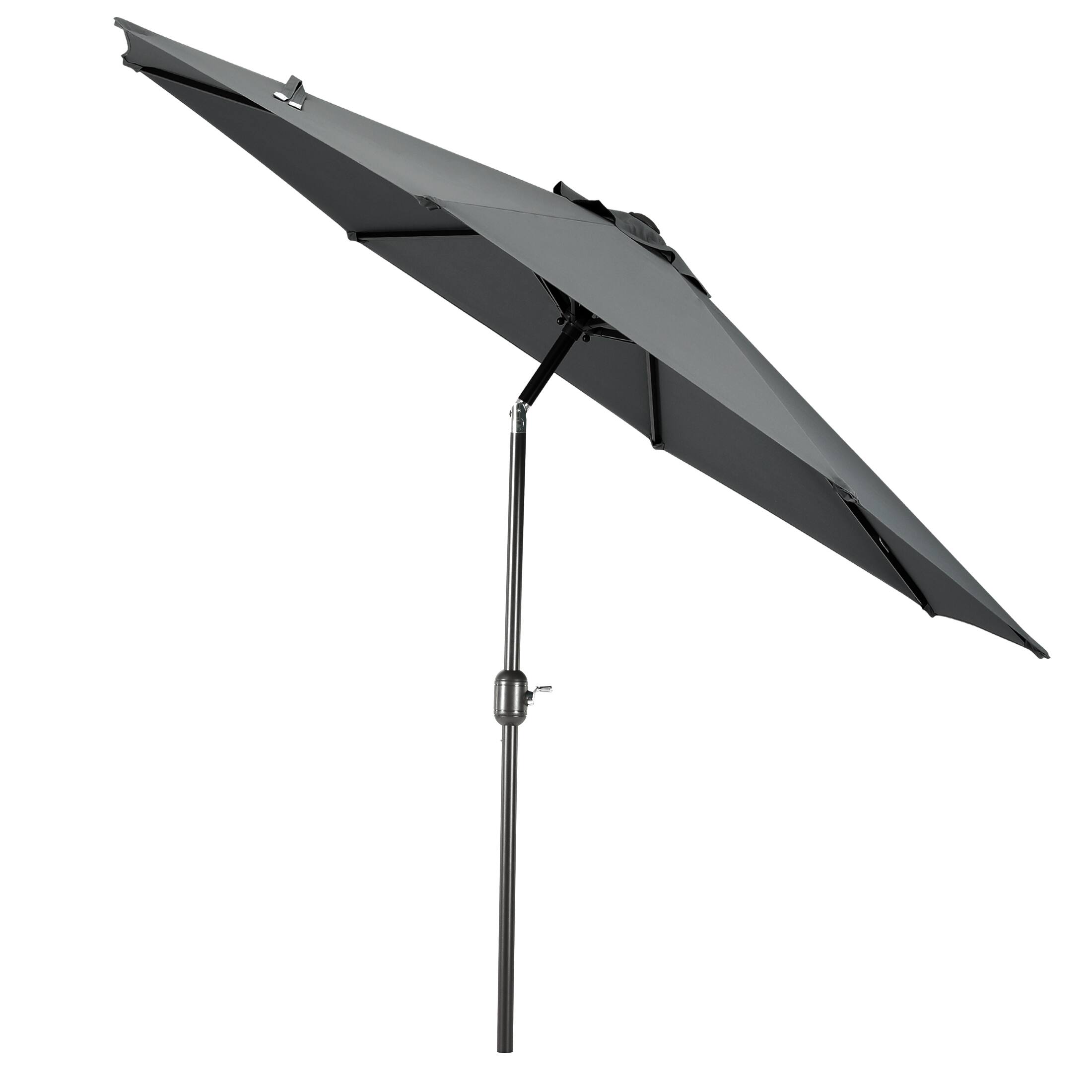 Left. WestinTrends - WestinTrends Paolo 9 ft. Patio Table Umbrella with tilt and crank features - Gray.
