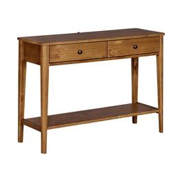 MUSEHOMEINC - California Mid Century Wood Console Table with Drawers - Honey Brown