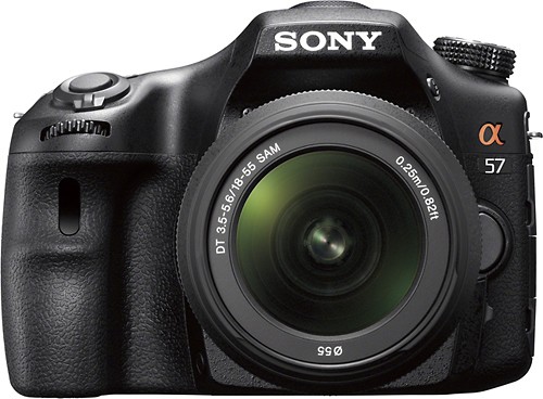  Sony - Alpha SLTA57K 16.1-Megapixel DSLR Camera with 18-55mm Lens - Black