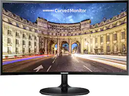 Samsung - Geek Squad Certified Refurbished 24" LED Curved FHD FreeSync Monitor - High Glossy Black