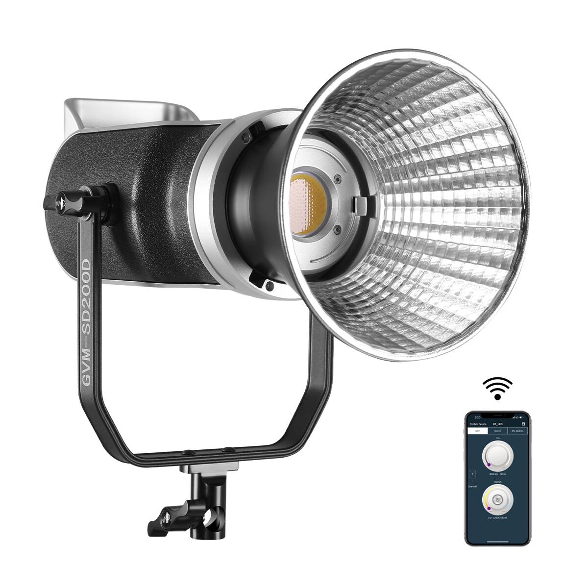 Alt View 2. GVM - GVM SD200D 200W Bi-Color LED Video Spotlight.