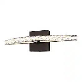 Jonathan Y - Alyson 18" 1-Light Bohemian Industrial Iron/Acrylic Integrated LED Vanity Light - Oil Rubbed Bronze/Clear