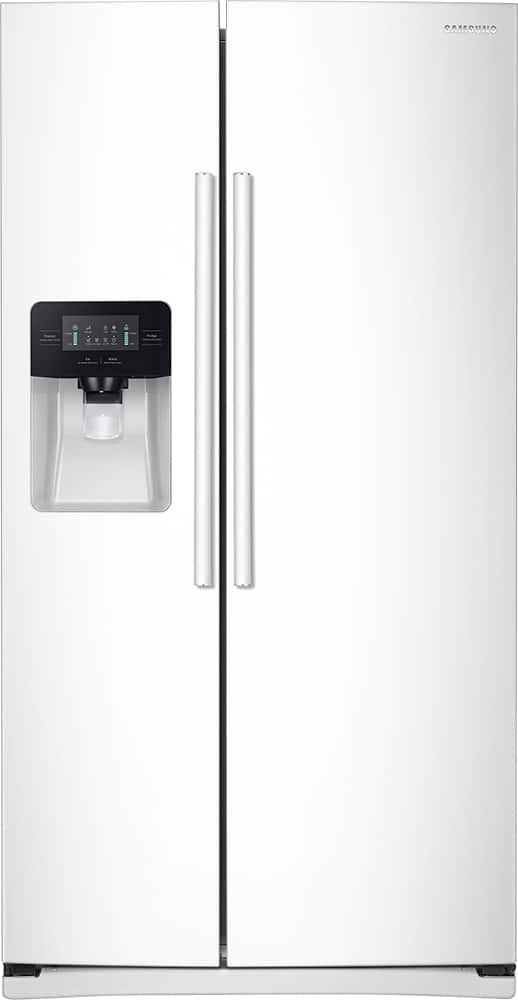 Front. Samsung - 24.5 Cu. Ft. Side-by-Side Refrigerator with Thru-the-Door Ice and Water - White.