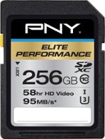 PNY - 256GB Elite Performance Class 10 U3 SDXC Flash Memory Card - Front_Zoom