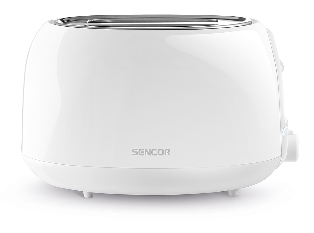 JEWJIO Long Slot White Toaster 2 Slice With Blue Buttom, 1.5”Wide Slot Slim  2 Slice Toaster, One Long Slot Toaster with Defrost/Reheat/Cancel/6 Bread