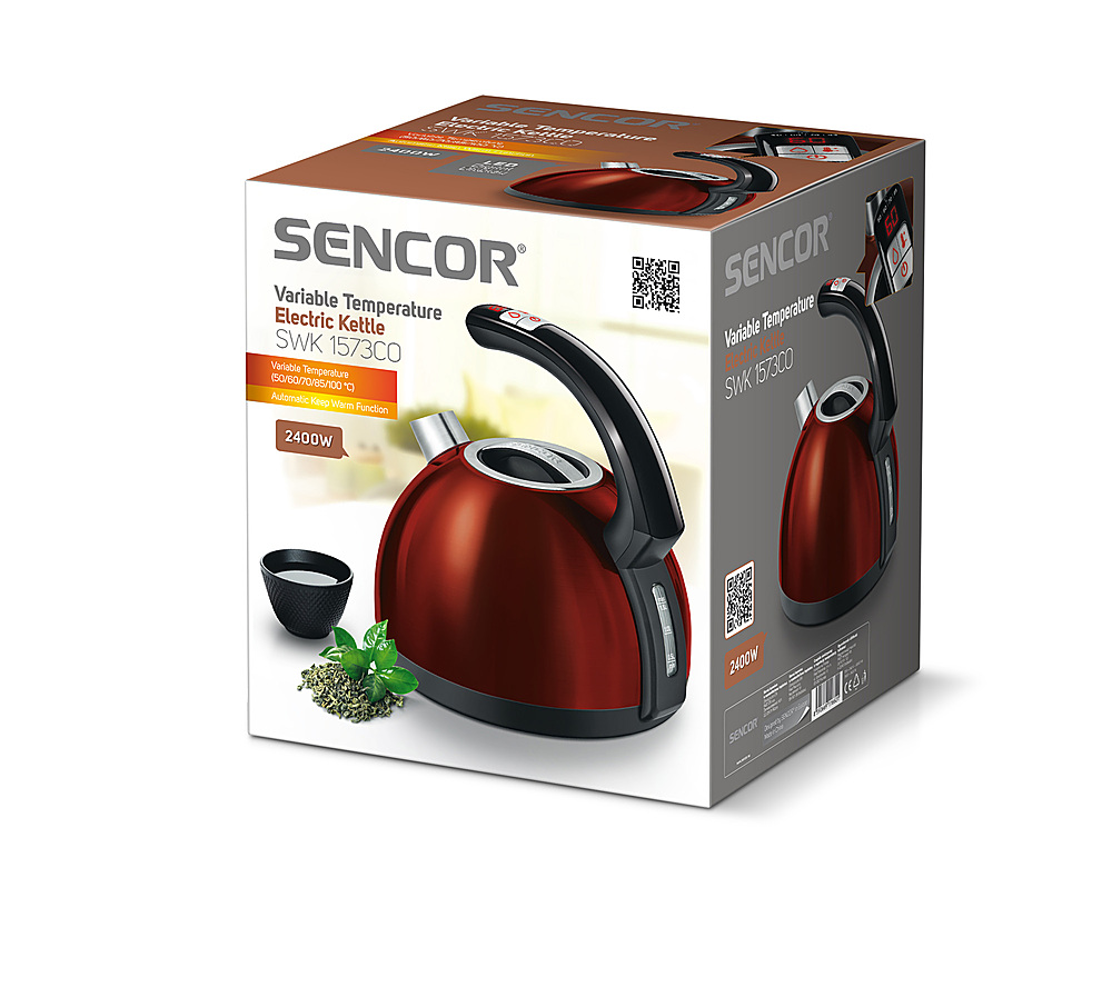 Sencor SWK1573CO Electric Kettle with Display and Power Cord Base, Copper  (Metallic) 