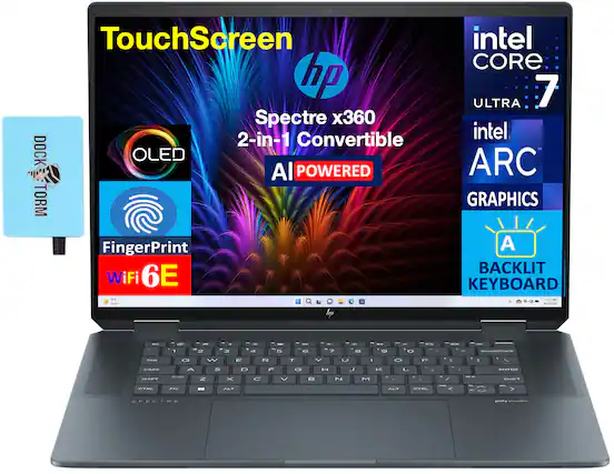 TouchScreen
hp Spectre x360 2-in-1 Convertible
AI POWERED
DOCK TORM
OLED
FingerPrint
WiFi 6E
intel CORE 7 ULTRA
intel ARC GRAPHICS
BACKLIT KEYBOARD