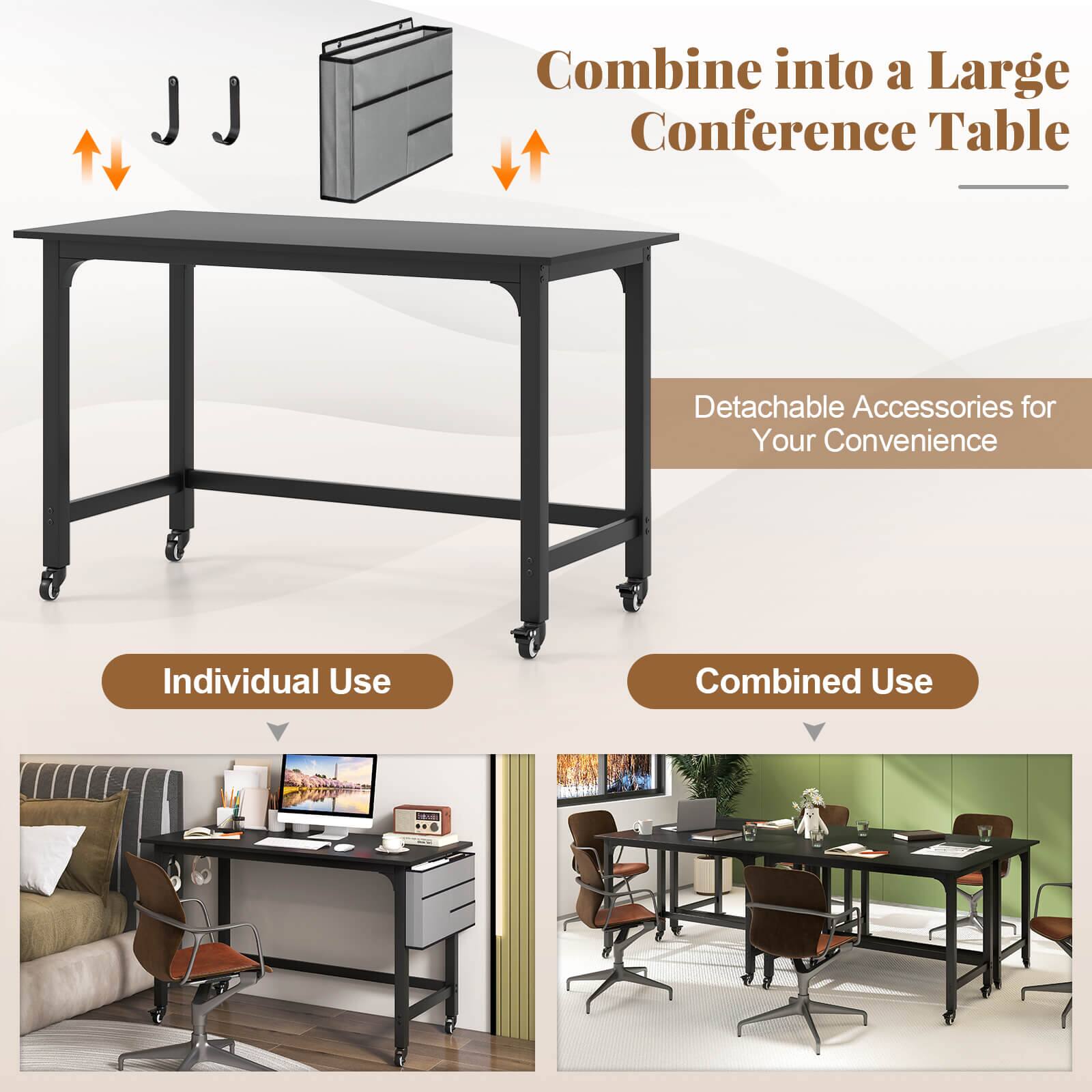 Combine into a Large Conference Table, Detachable Accessories for Your Convenience, Individual Use, Combined Use