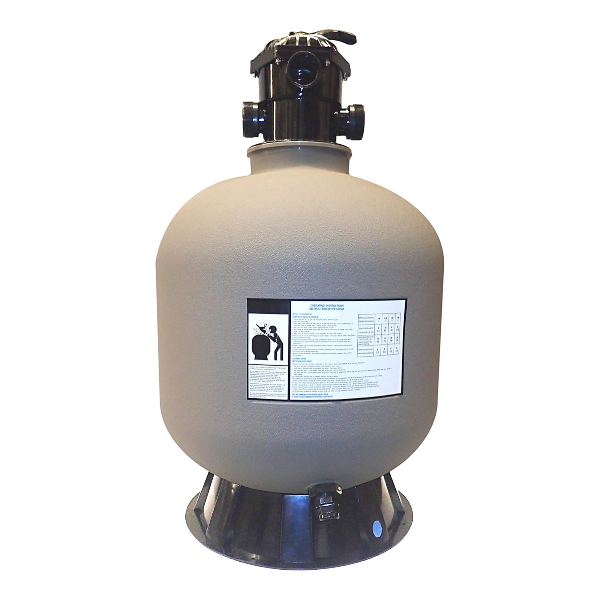 Front. Swimline - HYDROTOOLS by Swimline 19 Inch Sand Filter Combo w/ Stand, 175 Pound Capacity.