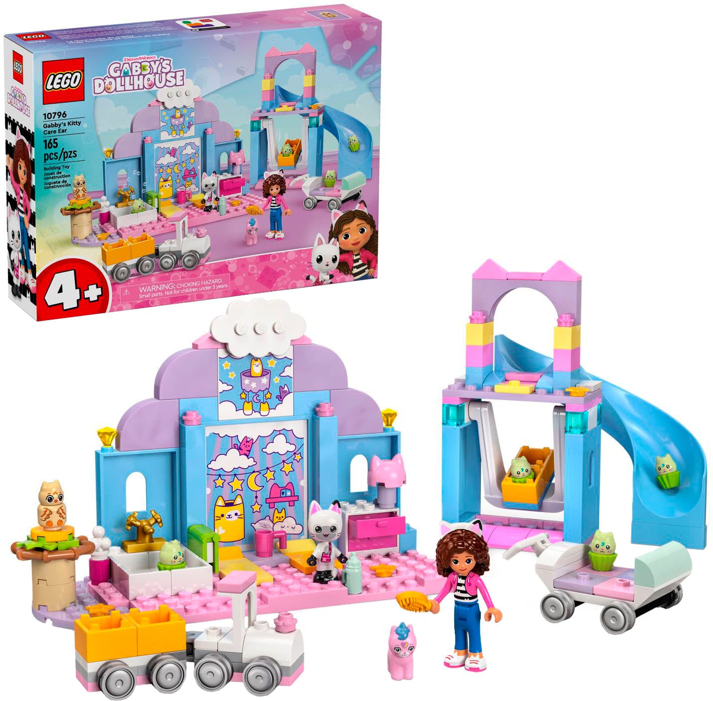 LEGO - Gabby’s Dollhouse Gabby’s Kitty Care Ear Building Set and Cat Toy 10796 - Front_Zoom