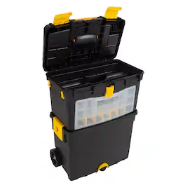 Stalwart - Portable Tool Box with Wheels - Black/Yellow