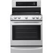 LG - 6.2 Cu. Ft. Self-Cleaning Freestanding Electric Convection Range - Stainless steel - Larger Front