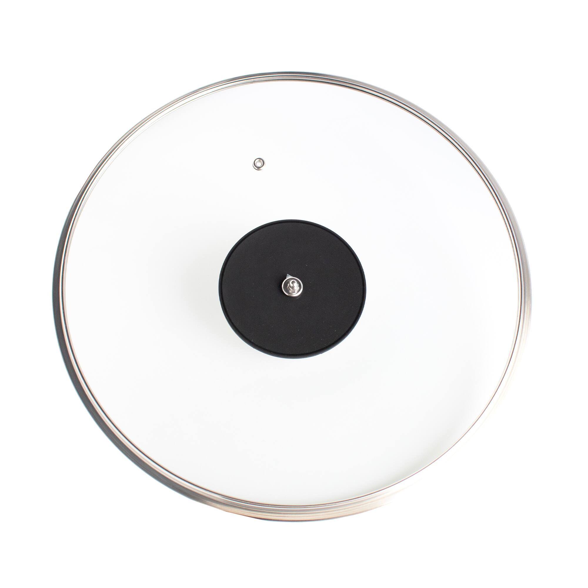 Alt View 2. Livwell Brands - DiamondClad™ 14" Tempered Glass Lid with Silicone Rim, Cool Touch Insulated Handle, Dishwasher Safe – Clear - Silver/Glass.