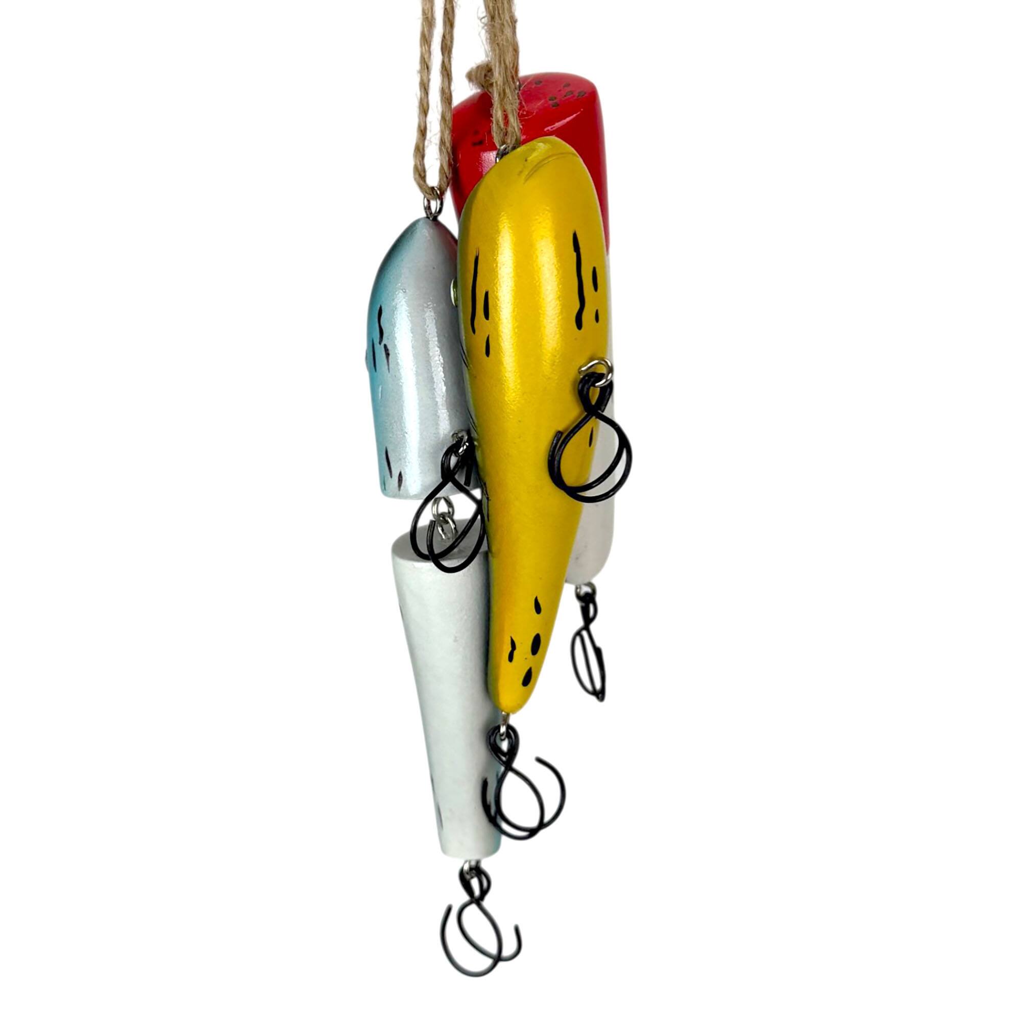 Alt View 4. Things2Die4 - Set of 3 Hanging Fishing Lure Ornaments Hand Painted Resin Nautical Decor - Multicolored.