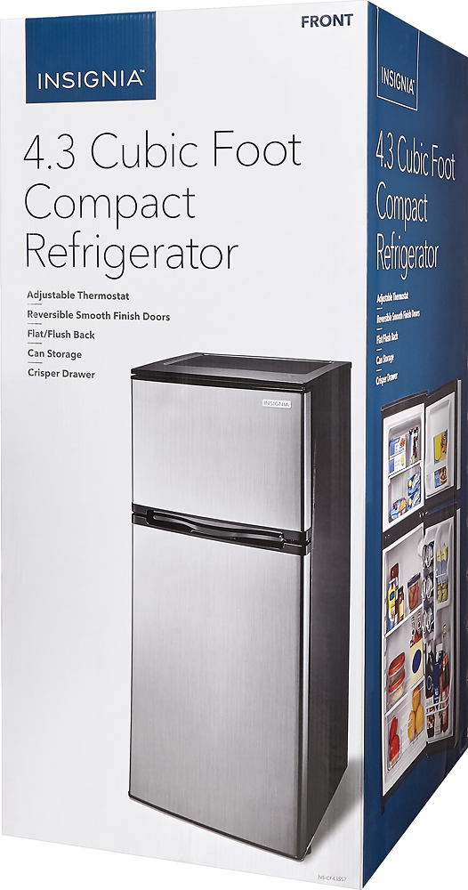 Insignia - 4.3 Cu. Ft. Mini Fridge with Top Freezer - Stainless Steel -  appliances - by owner - sale - craigslist
