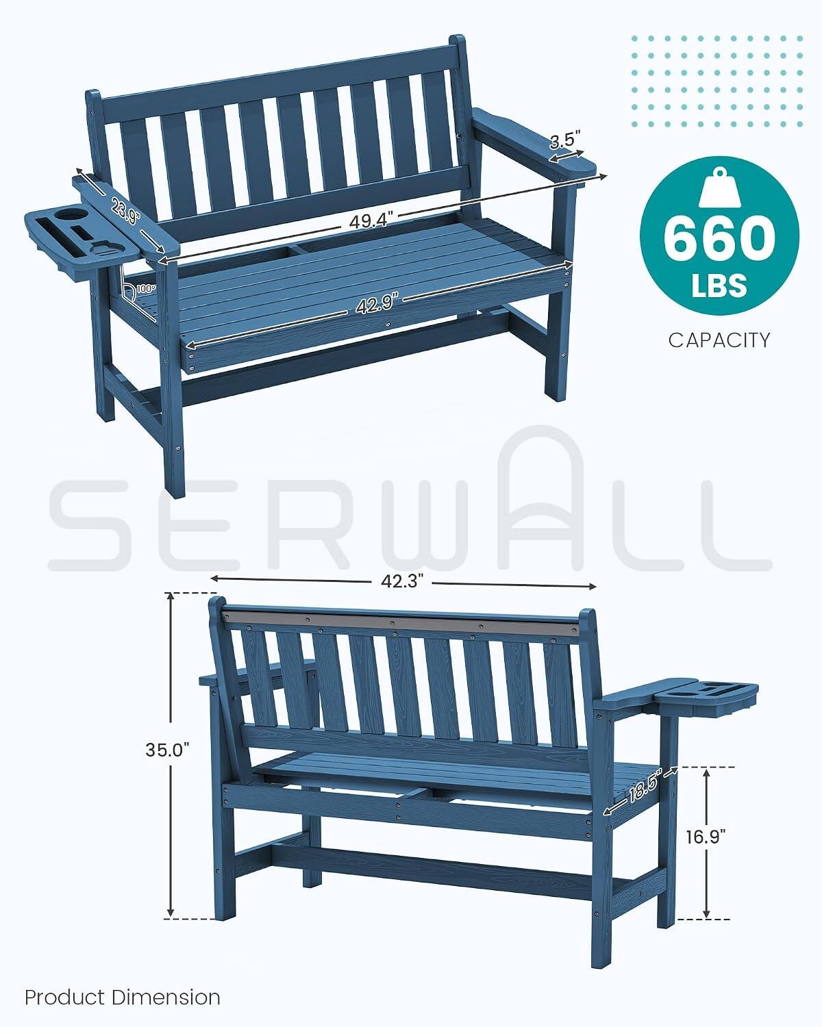3.5" 23.9" 49.4"  
660 LBS  
42.9" CAPACITY  
SERIWALL  
42.3"  
35.0"  
18.5" 16.9"  
Product Dimension