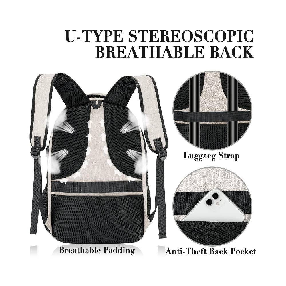 U-TYPE STEREOSCOPIC BREATHABLE BACK

- Luggaeg Strap
- Breathable Padding
- Anti-Theft Back Pocket