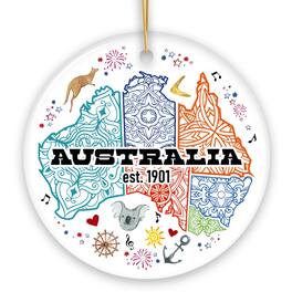 OrnamentallyYou - Vibrantly Unique and Stylish Australia Continent Map Ornament Christmas Souvenir - Multi-colored