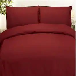 Plazatex - Embossed Dobby Stripe 90GSM Microfiber Sheet Set - King 78x80" - Brick Red