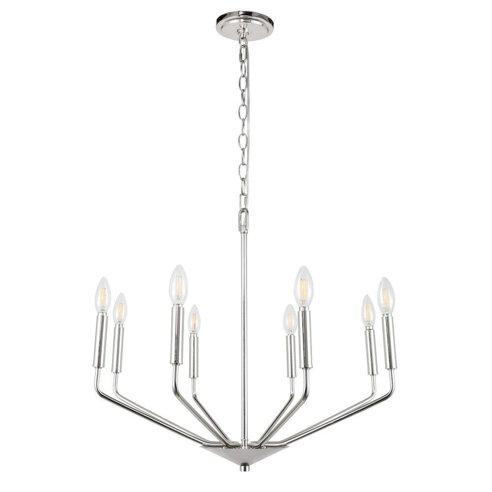 Alt View 8. Living District - Enzo 8 Light Chrome Pendant - Chrome.