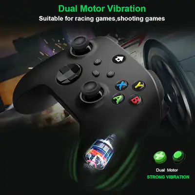 Cluzine - For Xbox Series X 2.4G Wireless Controller with Receiver & Vibration - Black Cluzine - For Xbox Series X 2.4G Wireless Controller with Receiver & Vibration - Black