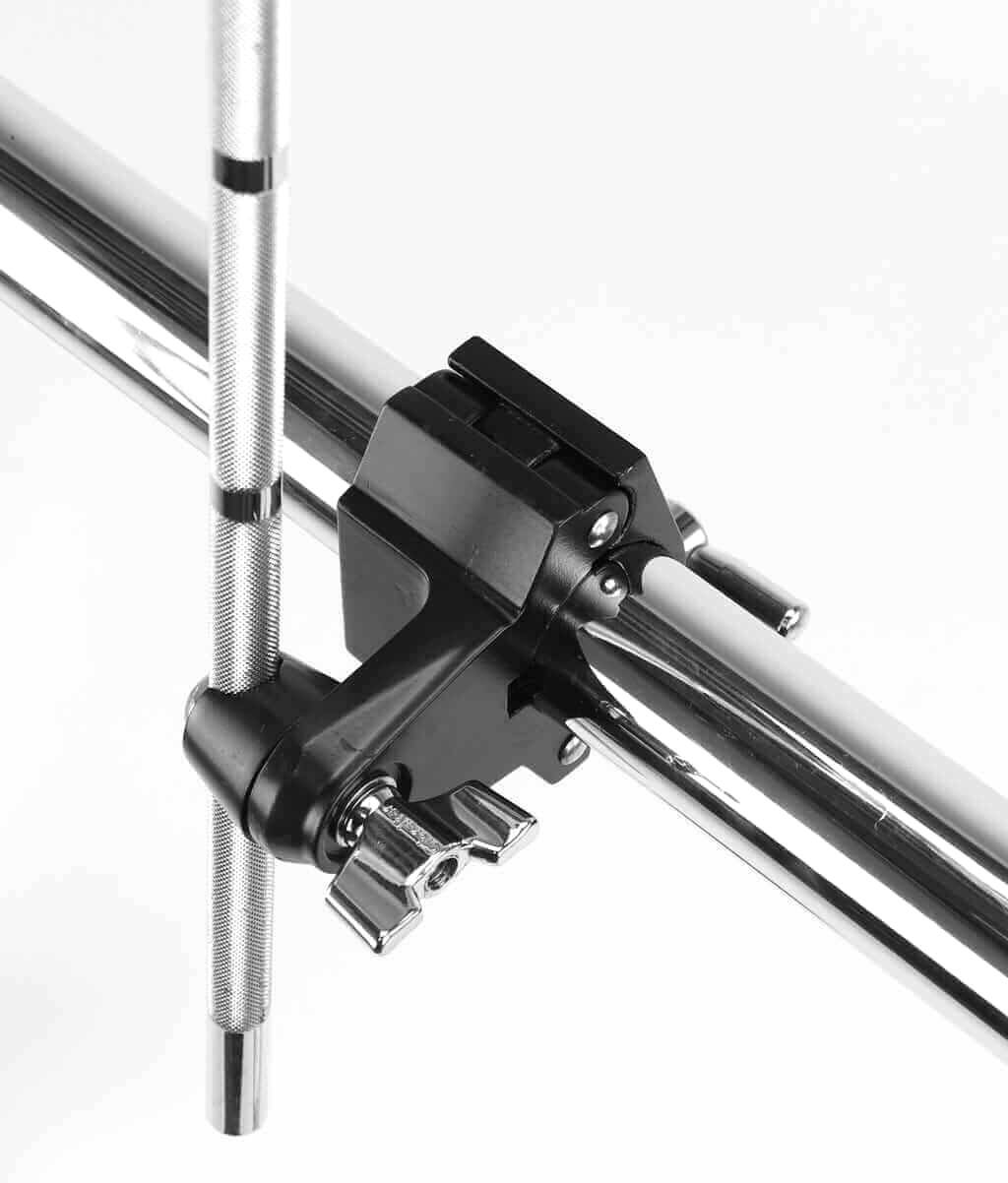 Alt View 1. Gibraltar Hardware - Road Series 1.5" Ratchet Arm Drum Rack Multi Clamp with 12.7mm Eyebolt, Micro-Adjustable Low-Profile Clamp for Rack Bar.