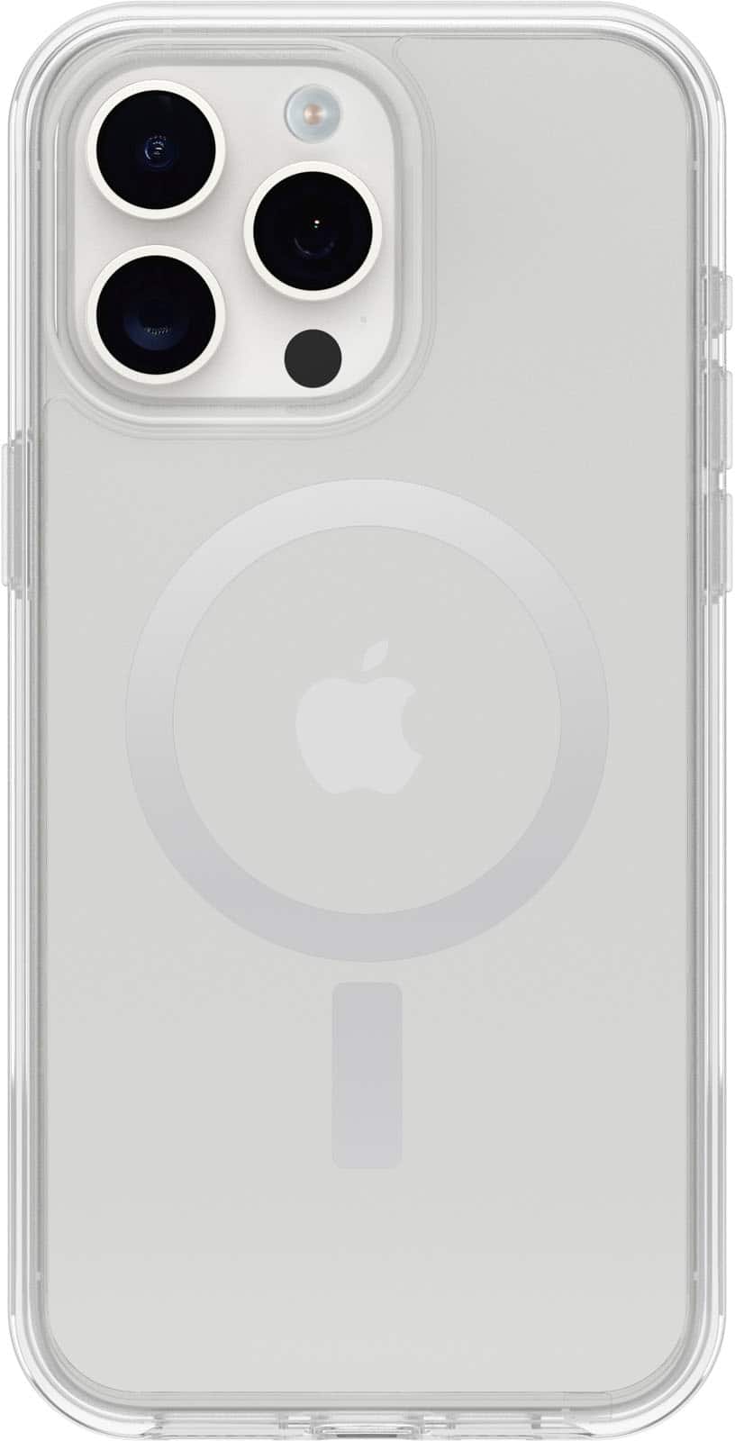 Front. OtterBox - Symmetry Series Hard Shell for MagSafe for Apple iPhone 15 Pro Max - Clear.