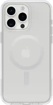 Front. OtterBox - Symmetry Series Hard Shell for MagSafe for Apple iPhone 15 Pro Max - Clear.