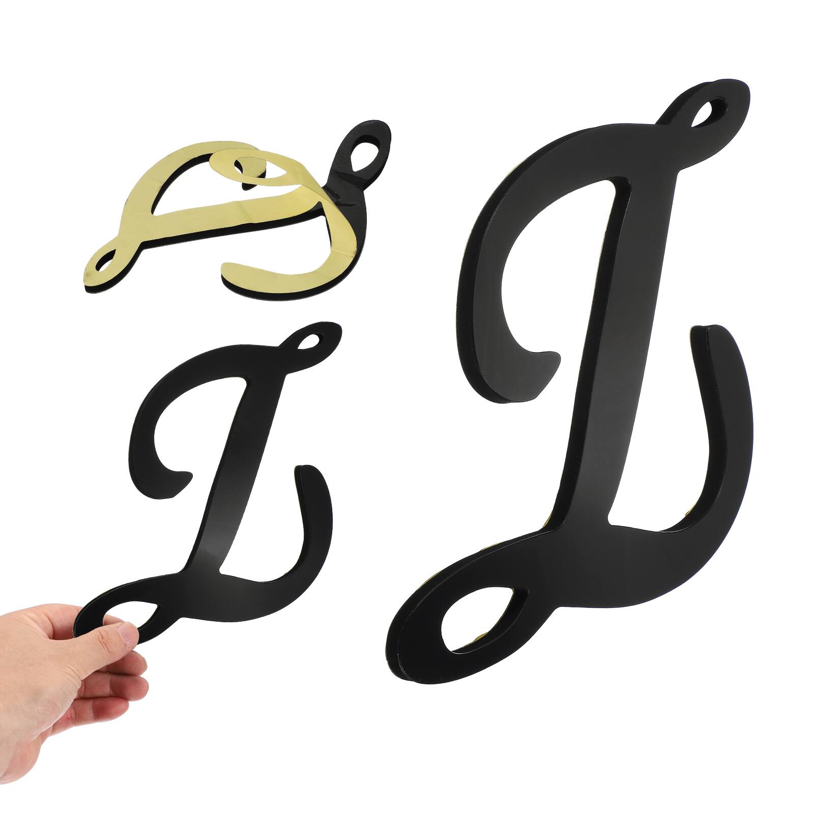 Front. Unique Bargains - 3D Alphabet Mirror Wall Sticker, 9" Acrylic Letter Z Self-Adhesive Home Decor for Living Room, Bedroom - Black.