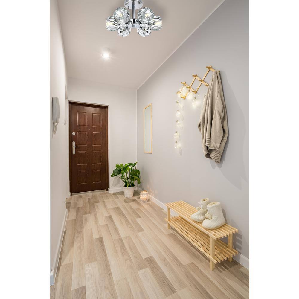 Back. Elegant Lighting - Eren 14 inch Flush Mount in Chrome - Chrome.