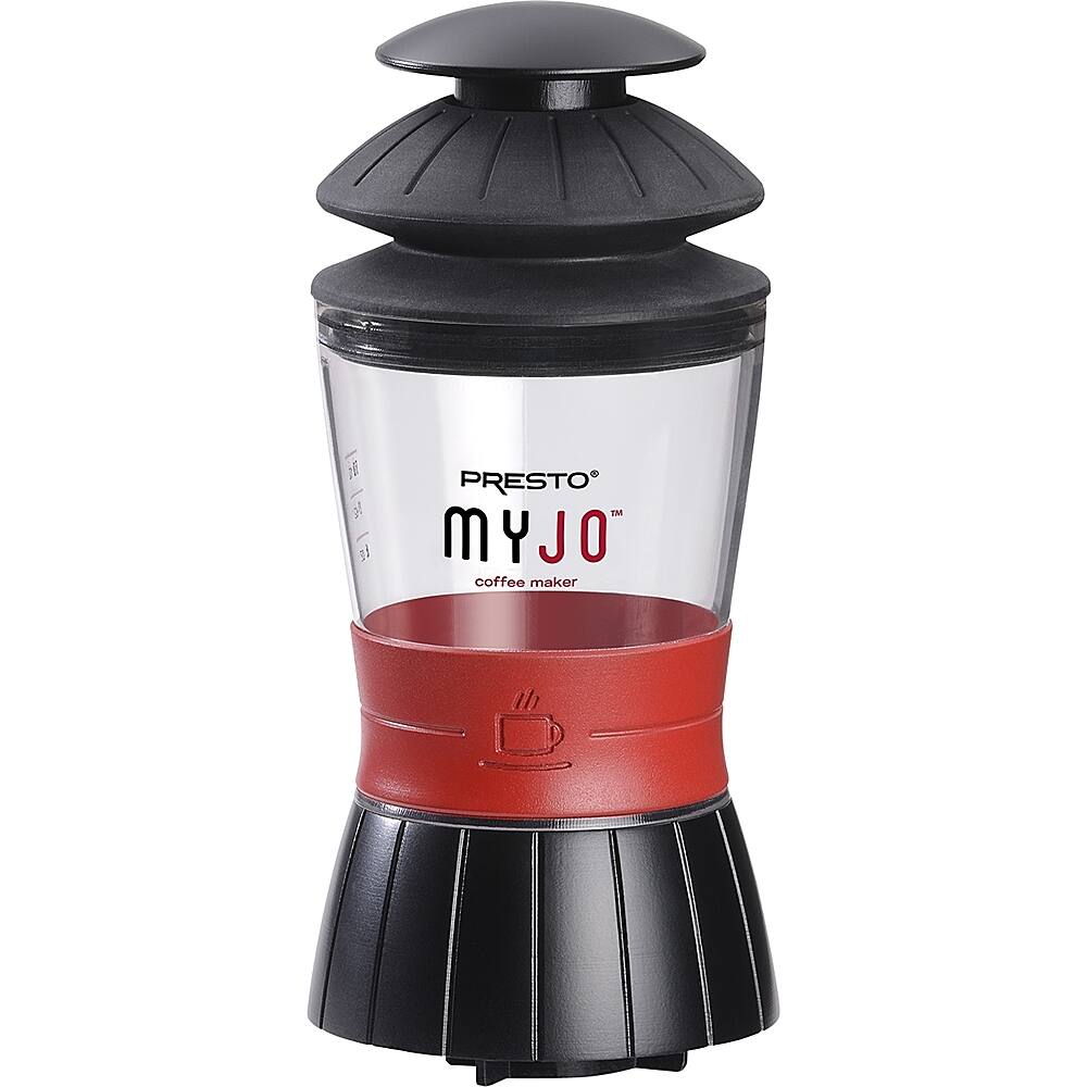 Zoom in on Angle Zoom. Presto - MyJo Single Serve Coffee Maker - Black/Red.