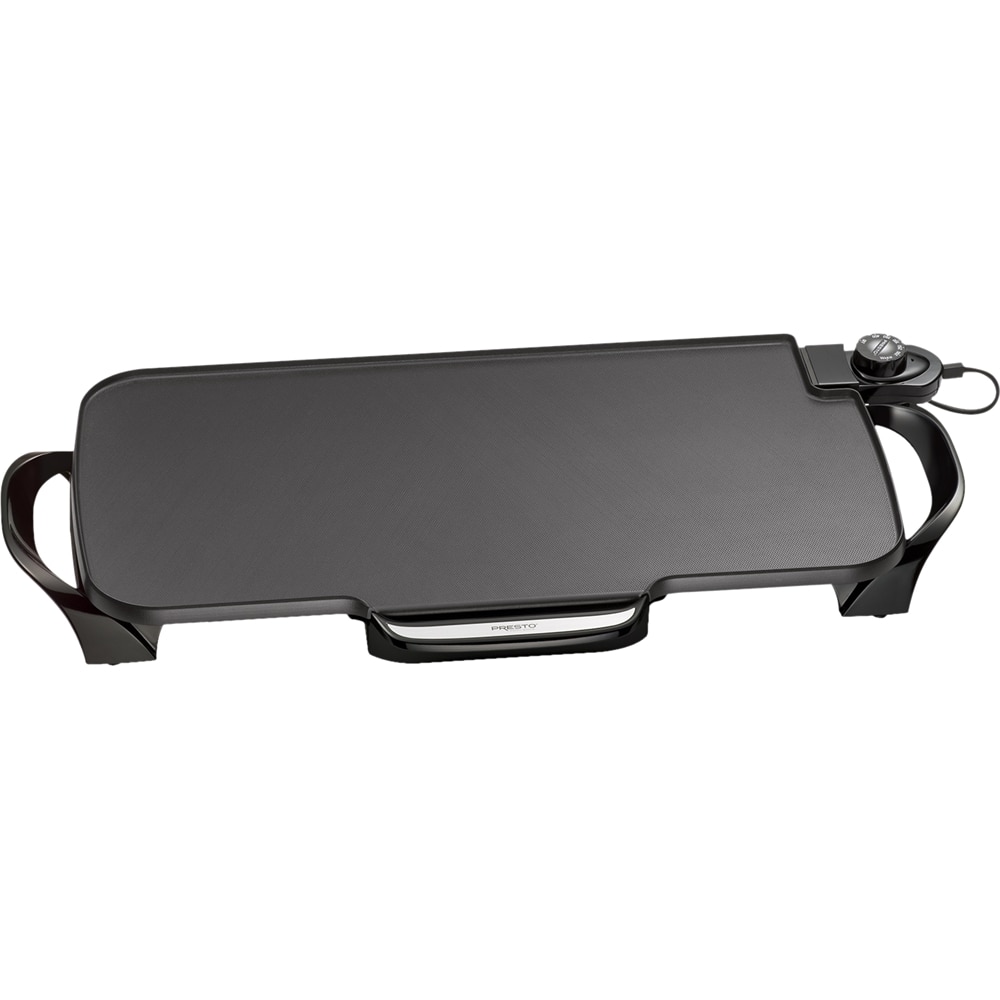 Left. Presto - 22" Electric Griddle with removable handles - Black.